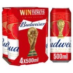  Budweiser 500ml Cans 4 Pack